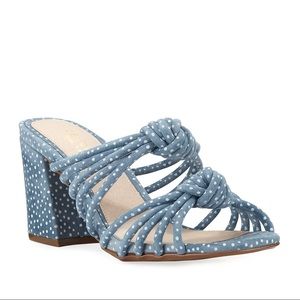 Cecelia New York Harper Knotted Denim White Sandal